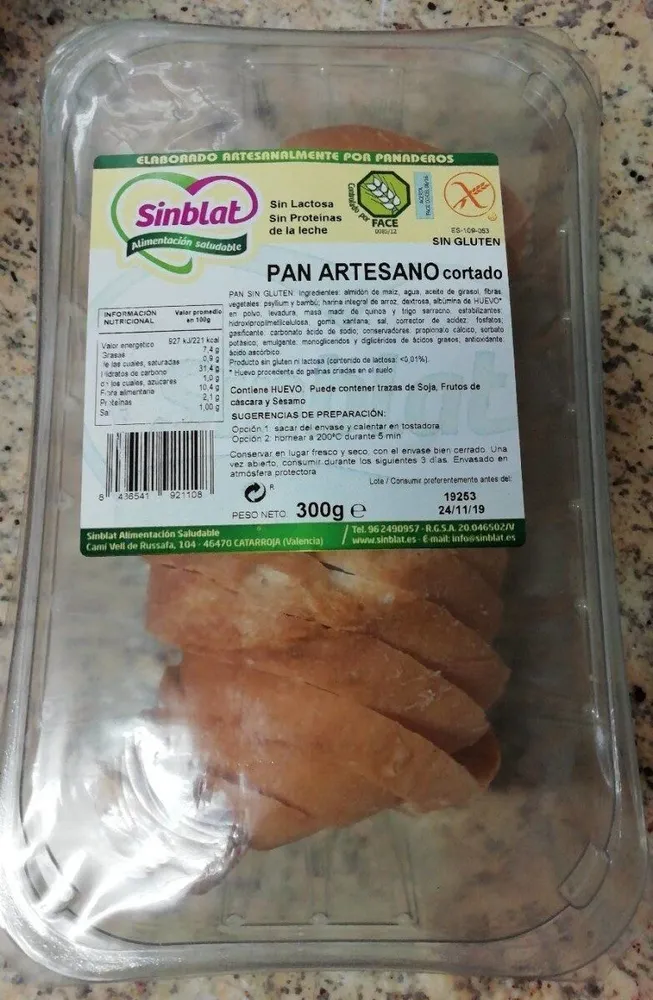 Pan Artesano sin gluten