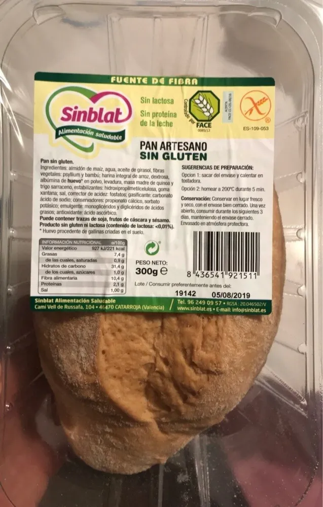 Pan artesano sin gluten
