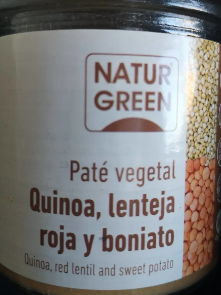 Paté vegetal de quinoa, lenteja roja y boniato