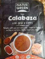 Sopa calabaza con goji y curry