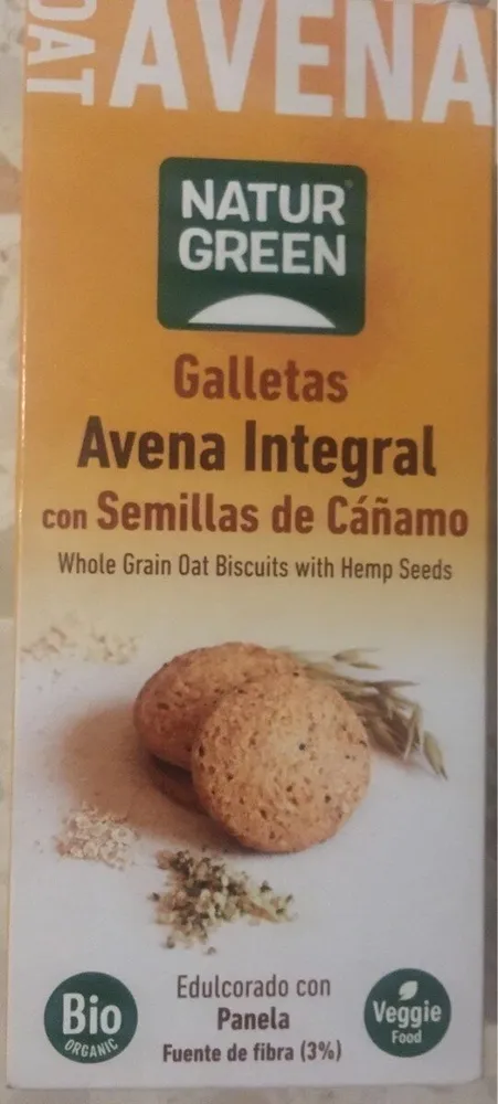 Galletas avena integral con semillas cáñamo