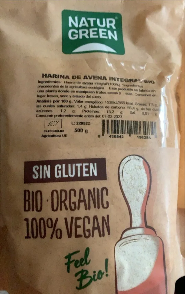 Harina avena integral