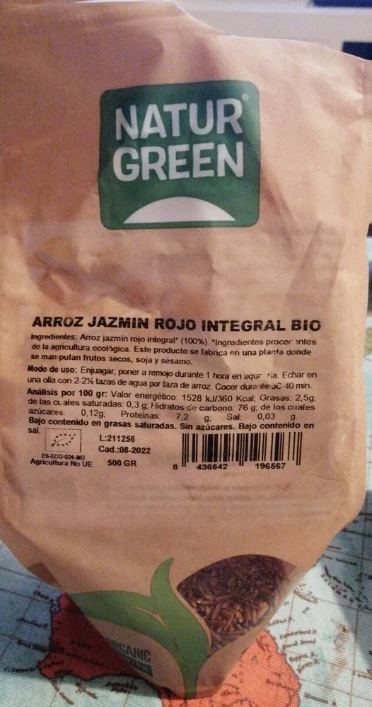 Arroz jazmín rojo integral bio