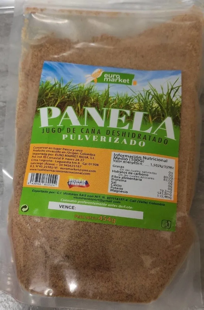 Panela jugo de caña desidratado