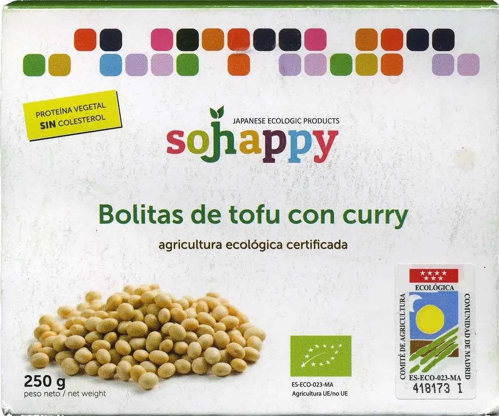 Bolitas de tofu con curry