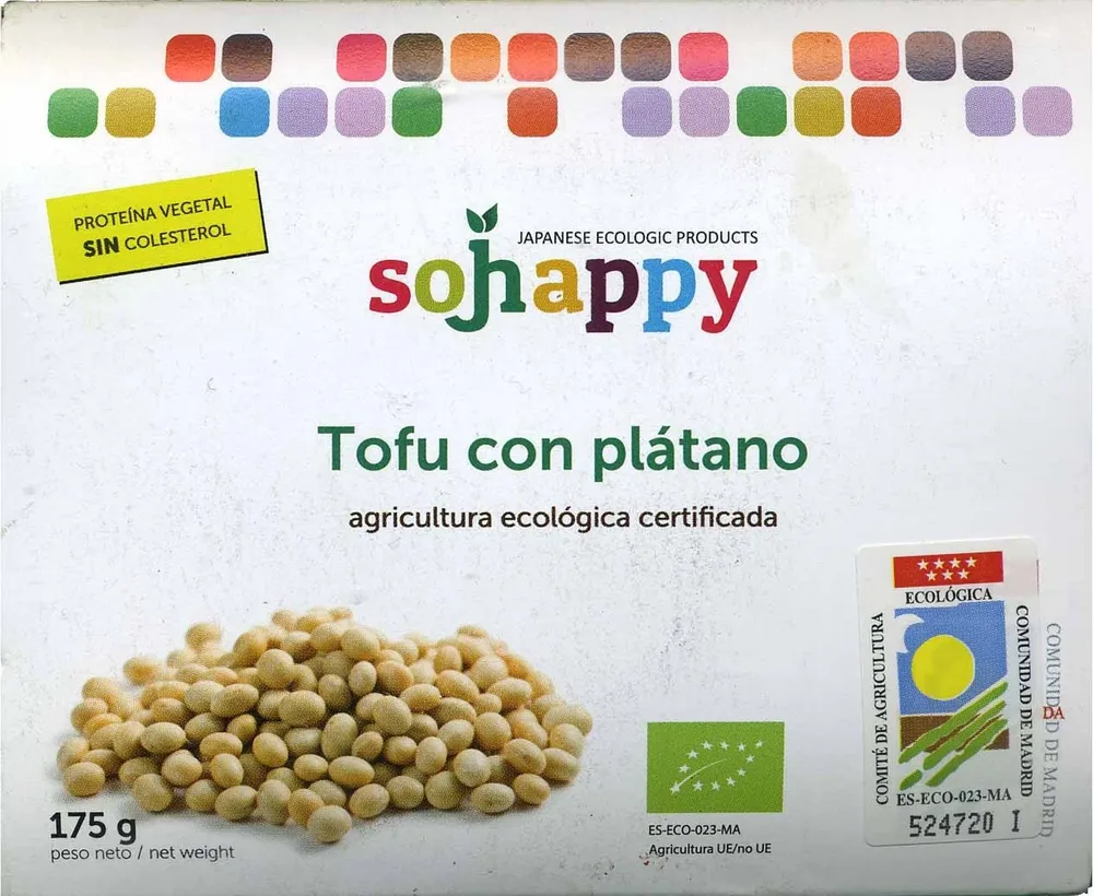 Tofu ecológico "Sojhappy" Con plátano