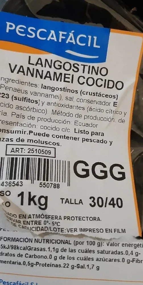Langostino vannamei