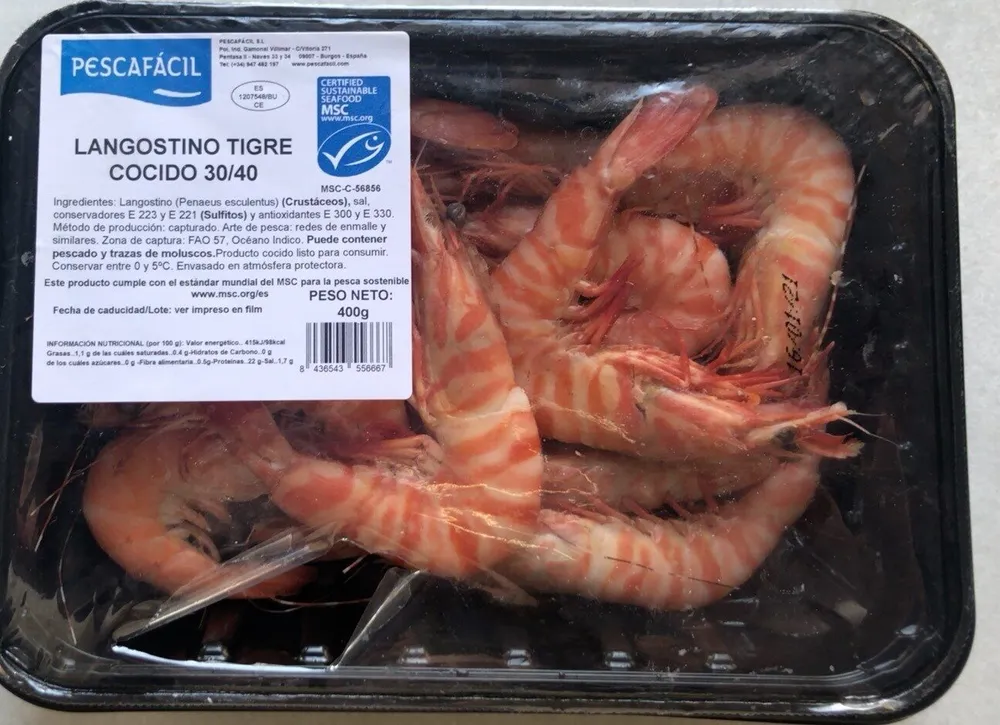 Langostino tigre cocido 30/40