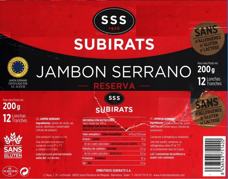 JAMBON SERRANO - Reserva
