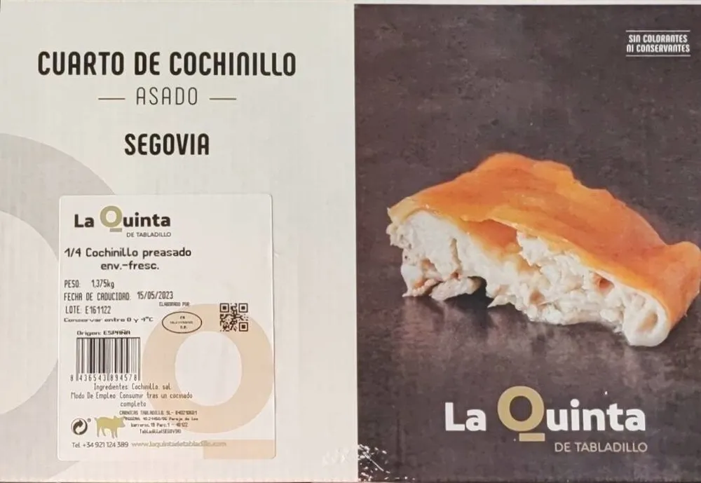 Cuarto de cochinillo asado