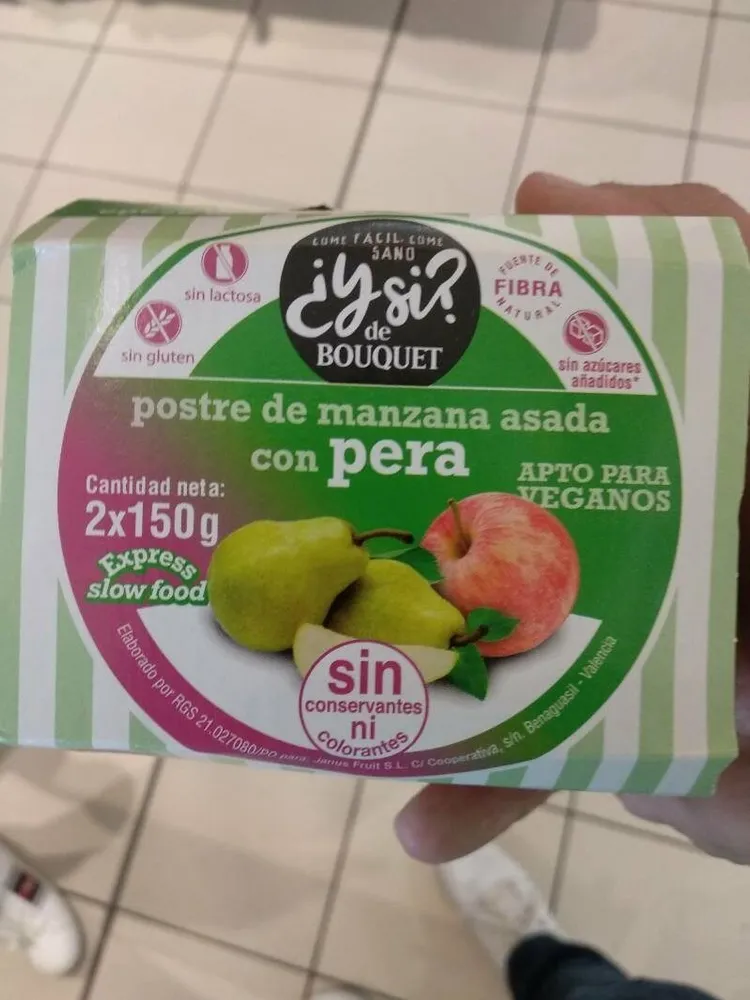 Postre de manzana asada con pera