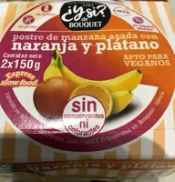 Postre de manzana asada con naranja y platano