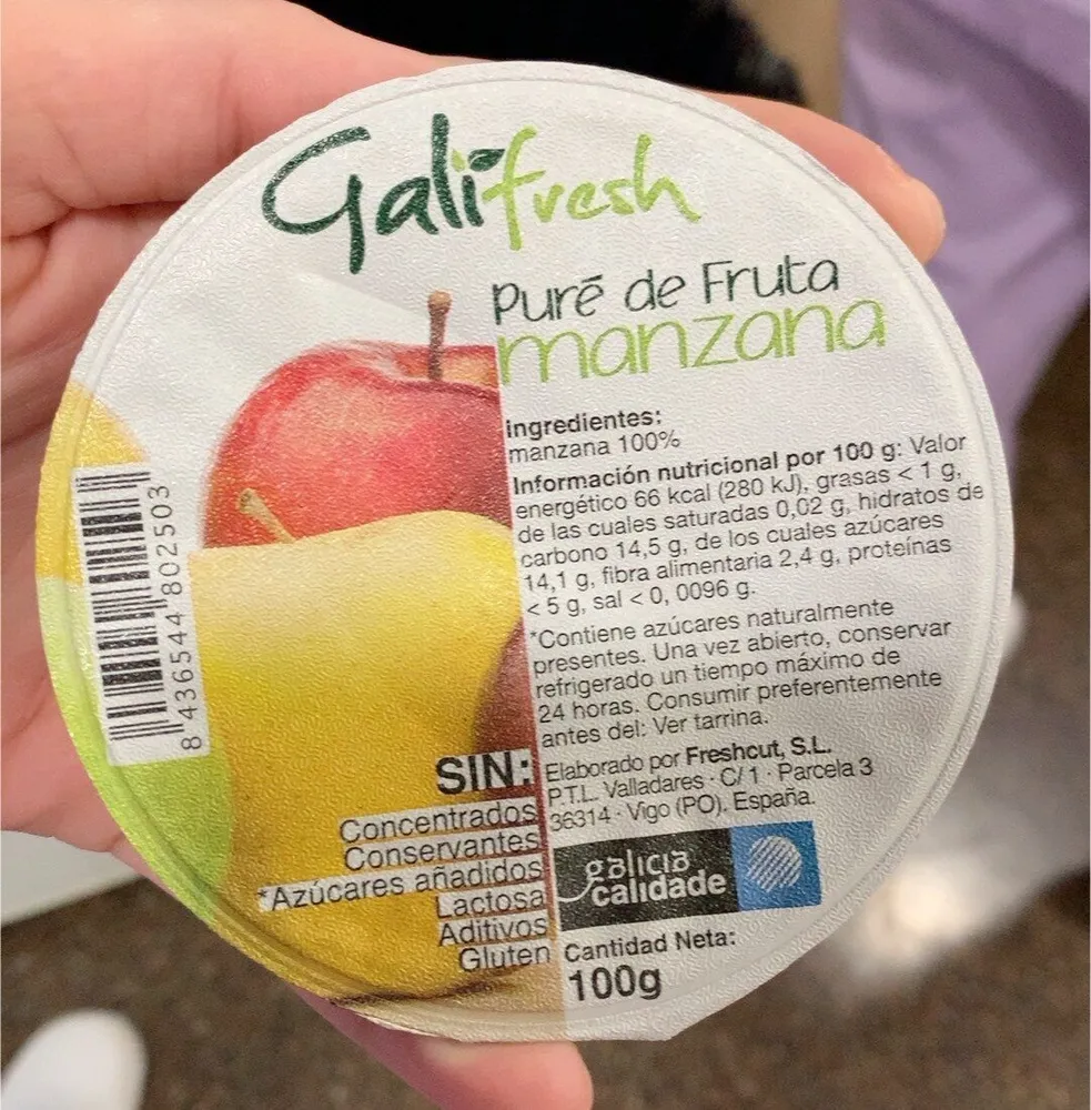 Puré de fruta manzana