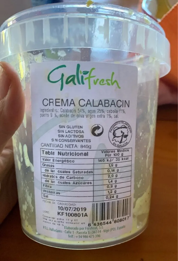 Crema de Calabacin