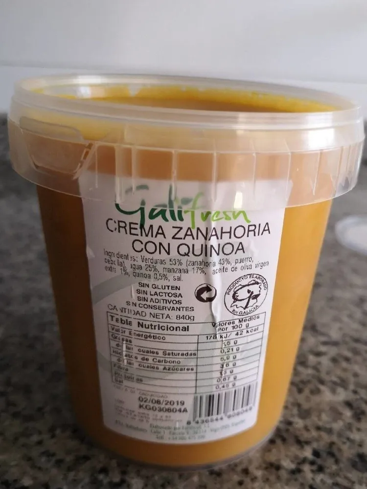 crema de zanahoria con quinoa