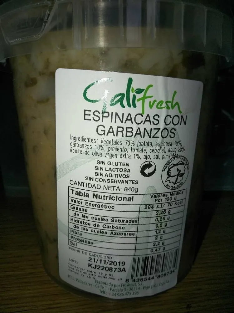 SOPA DE ESPINACA CON GARBANZOS