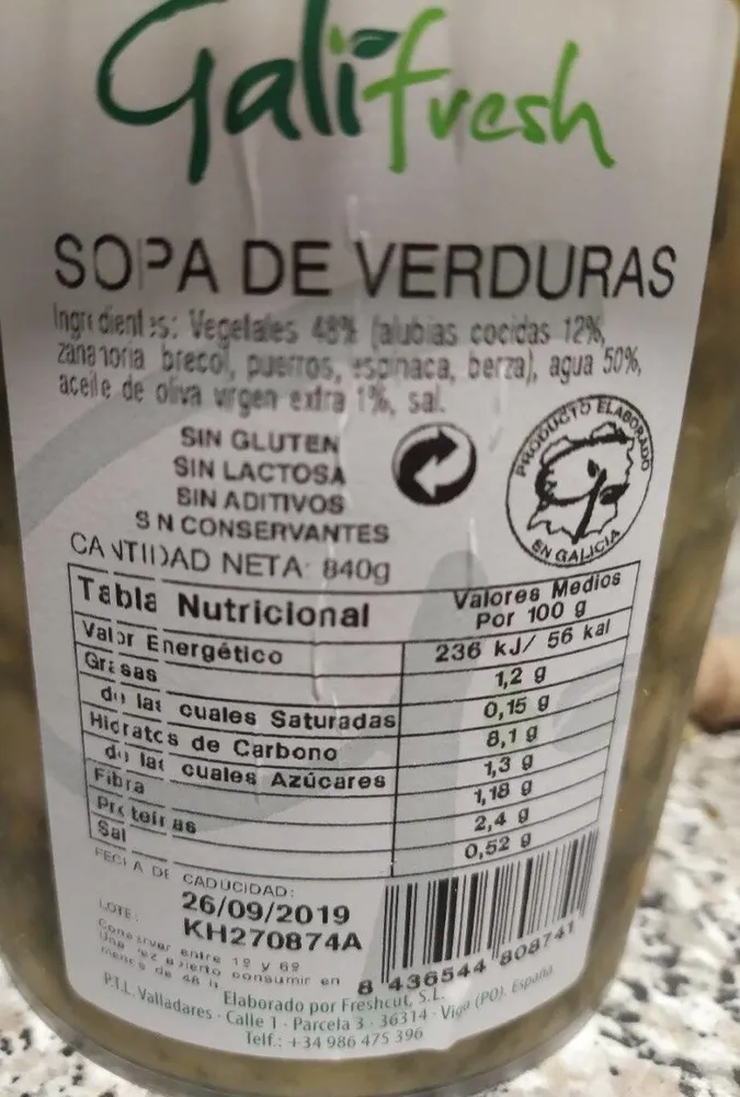 Sopa de verduras