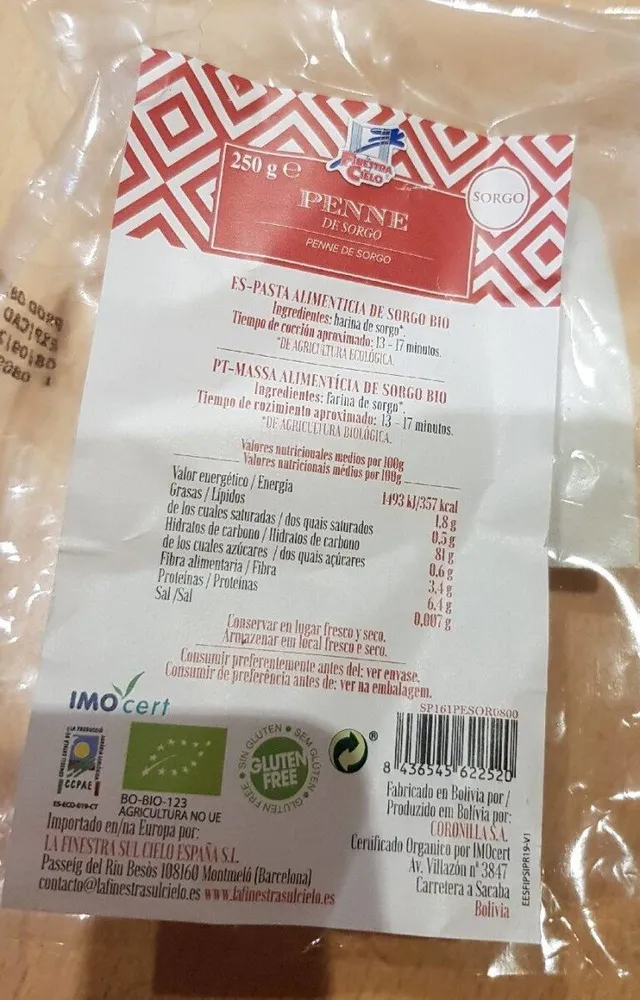 Penne de sorgo