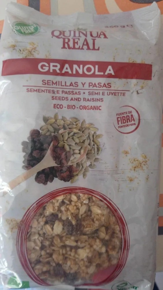Granola semillas y pasas