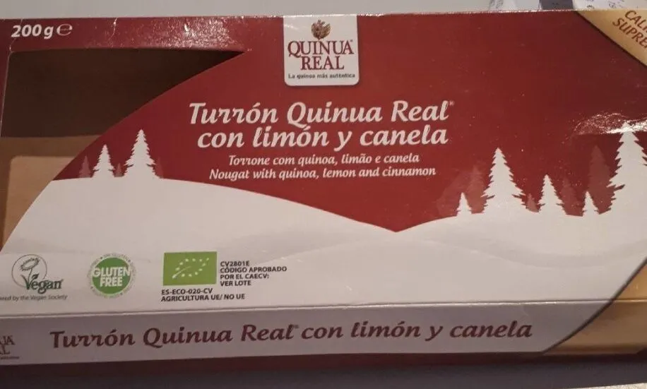 Turrón Quinua Real con limón y canela