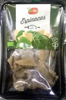 Pasta rellena espinacas