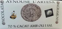 Xocolata 70% cacau amb oli i sal