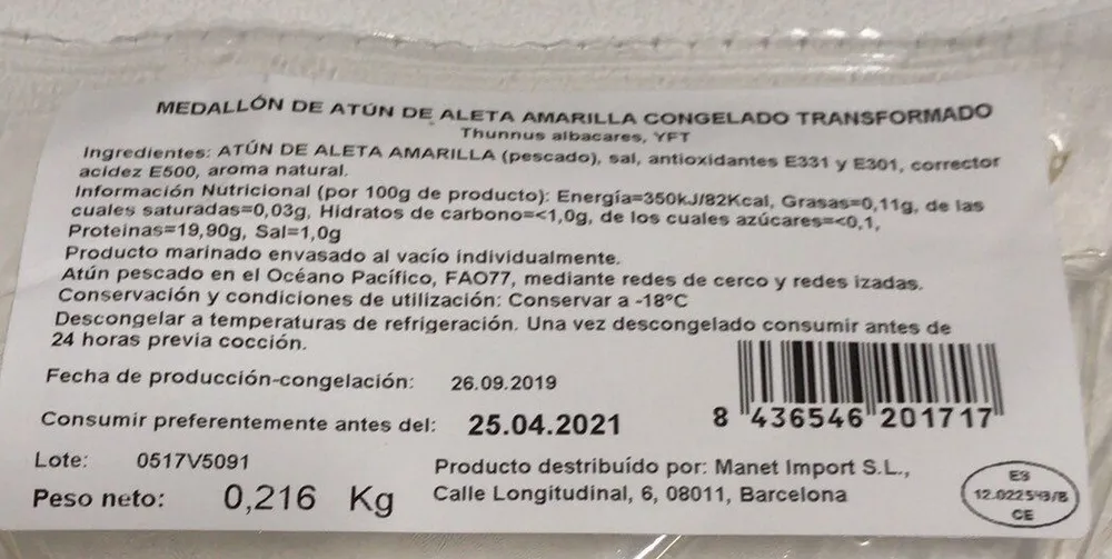 Medallon de Atun de aleta amarilla