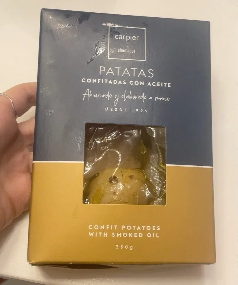 Patatas confitadas con aceite ahumado