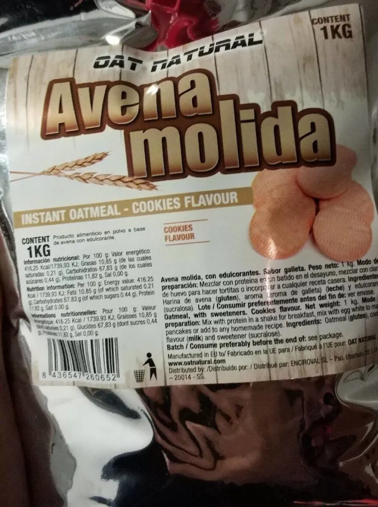 Avena molida cookies