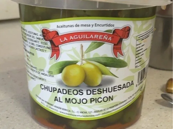 Aceitunas chupadeos deshuesadas al mojo picon