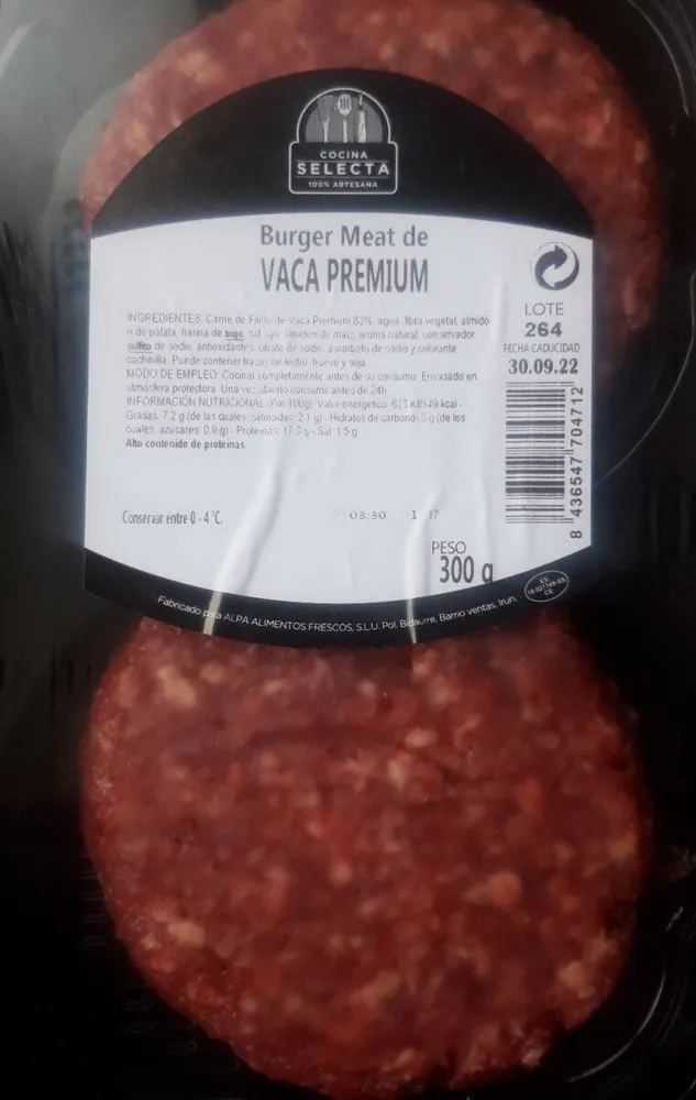 Burger meat de vaca Premium