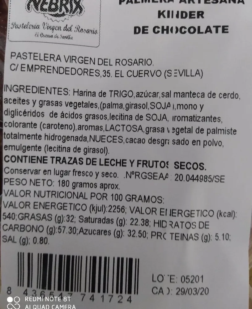Palmera de chocolate Kinder