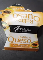 Rulito de queso con papaya