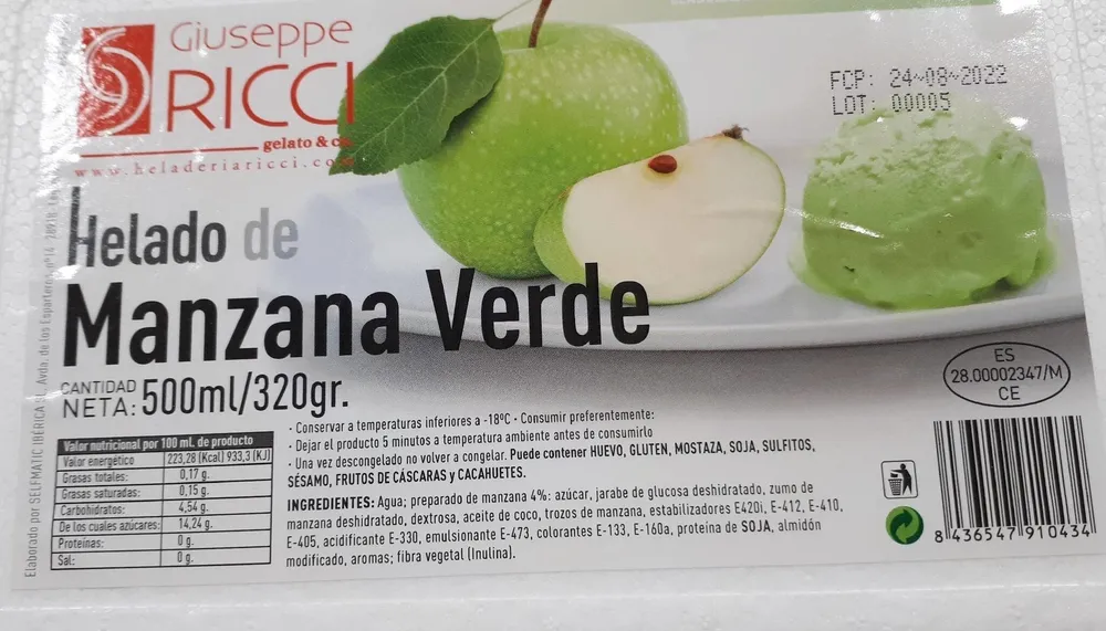 Helado de manzana verde