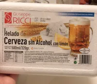 helado de cerveza sin alcohol con limon
