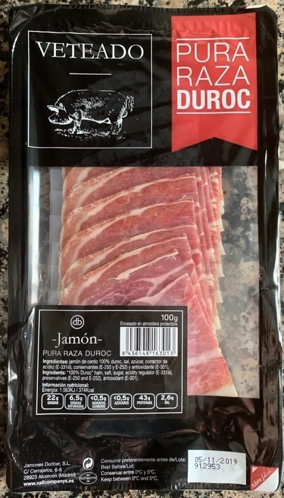 Jamón Veteado raza Duroc