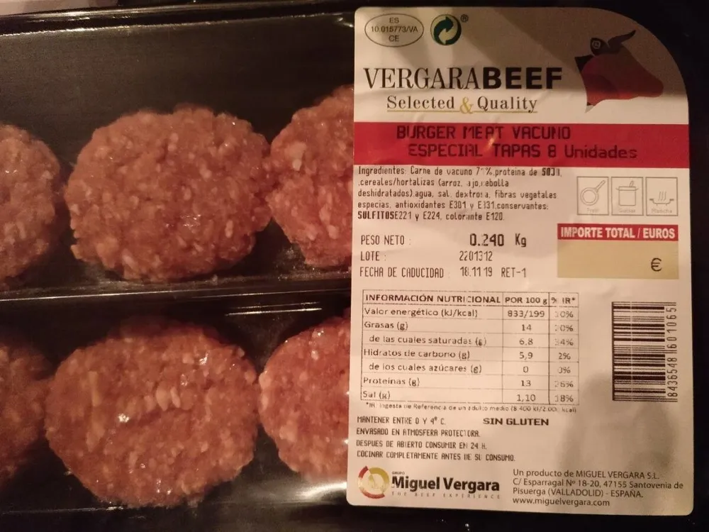 Burger meat vacuno