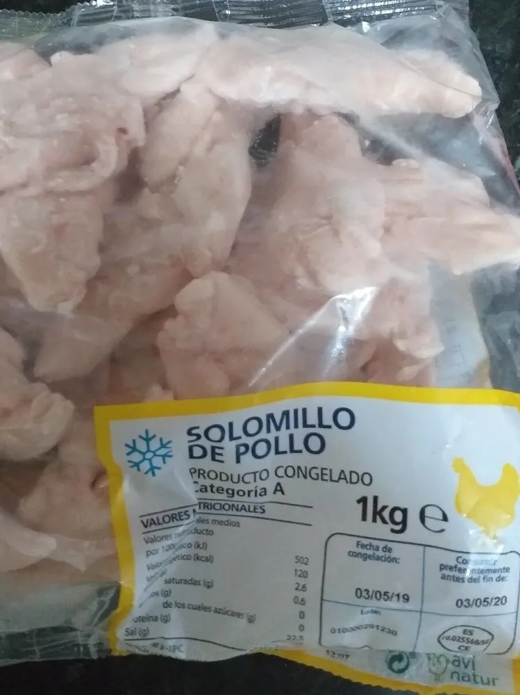Solomillo de pollo congelado