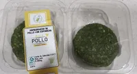 Hamburguesa de pollo con espinacas
