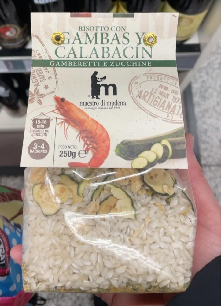 Risotto gambas y calabacin