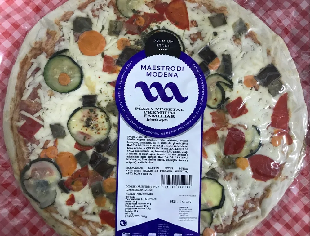 Pizza vegetal premium familiar