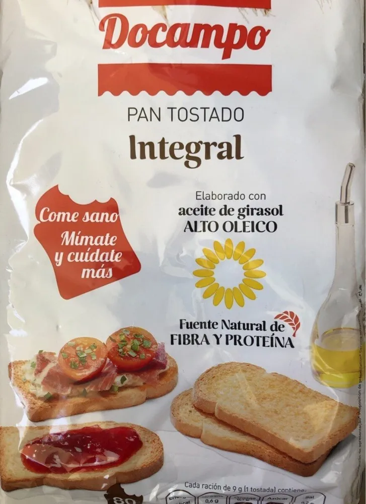 Pan tostado integral