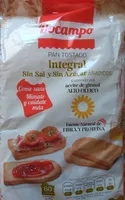 Pan tostado Integral sin sal y sin azúcar añadidos
