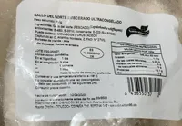 Gallo del norte eviscerado ultracongelado