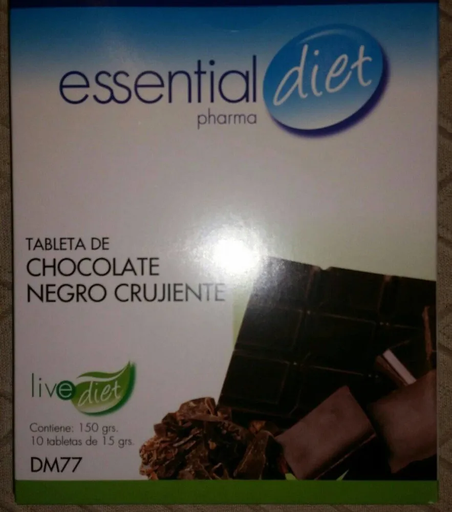 Tableta de chocolate negro crujiente
