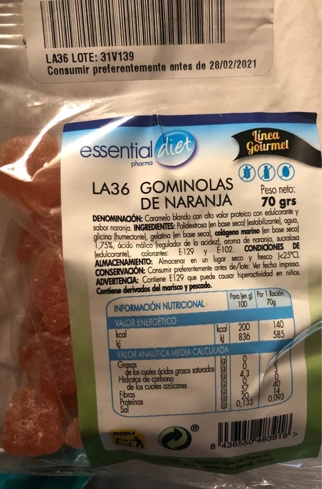 Gominolas de naranja