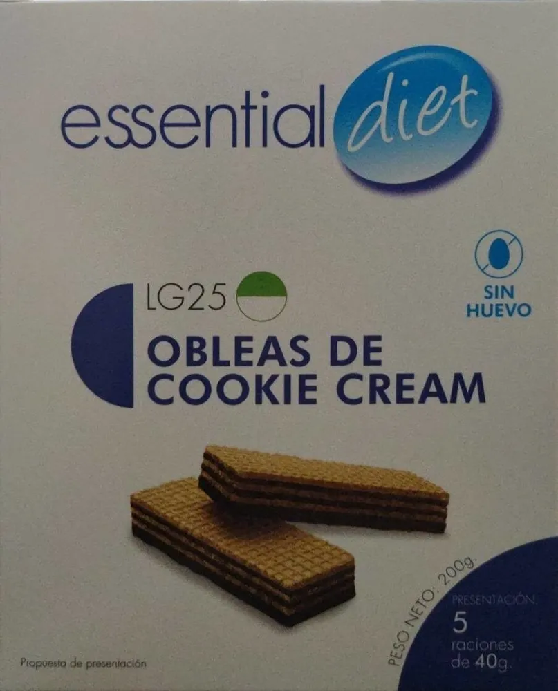 Obleas de cookie cream