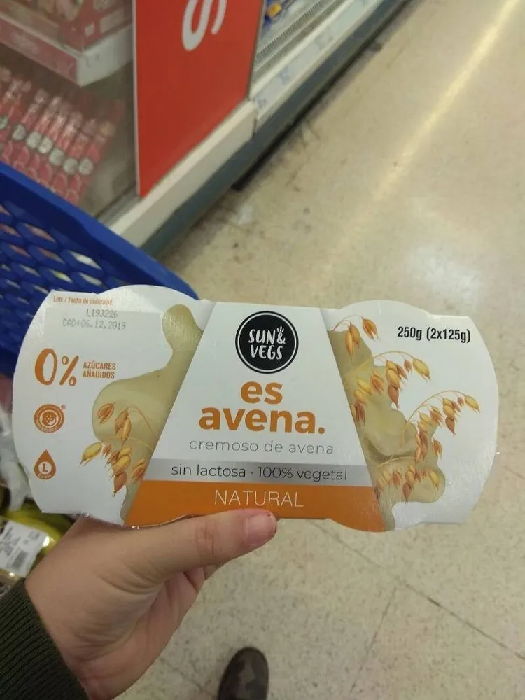 SUN&VEGS CREMOSO DE AVENA NATURAL