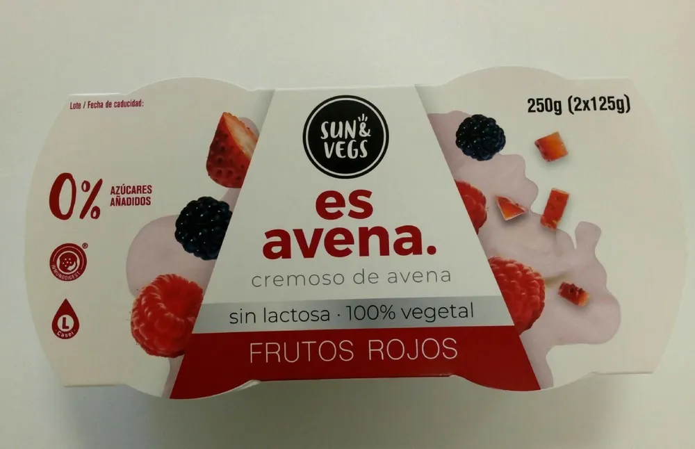 SUN&VEGS CREMOSO DE AVENA FRUTOS ROJOS