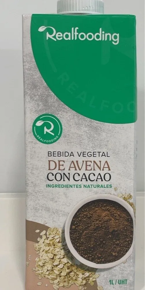 Bebida vegetal de avena con cacao